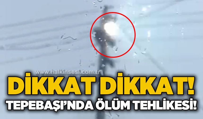 Tepebaşı Mahallesi'nde tehlikeli anlar: Elektrik direği kıvılcım saçıyor