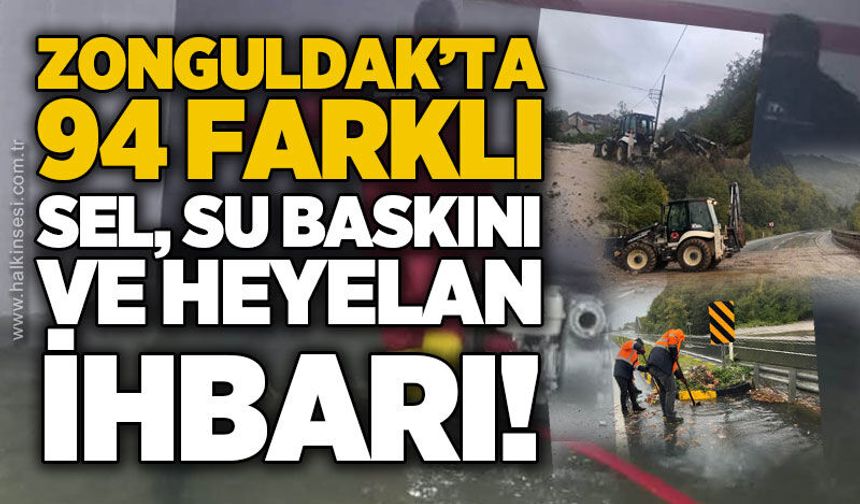 Zonguldak'ta kuvvetli yağışları nedeniyle 94 ihbar alındı