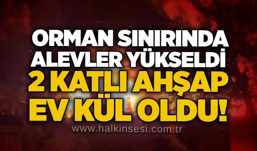 Orman sınırında alevler yükseldi: 2 Katlı ahşap ev kül oldu!