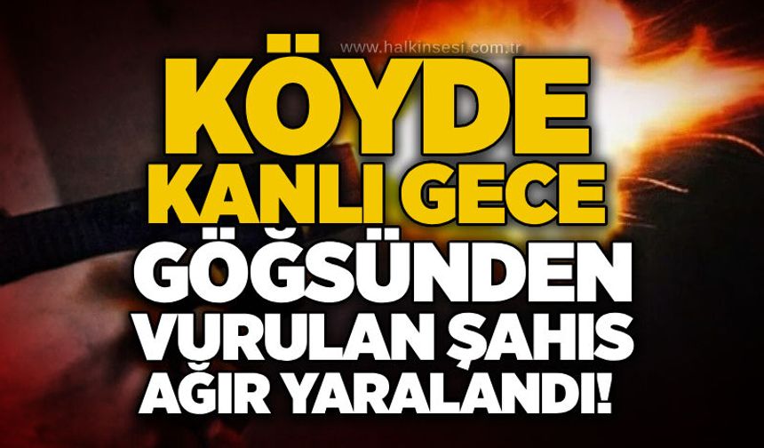 Köyde kanlı gece: Göğsünden vurulan şahıs ağır yaralandı!
