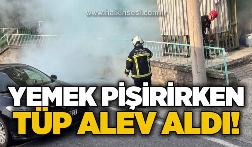 Kozlu'da korku dolu anlar! Kamelyada mutfak tüpü alev aldı
