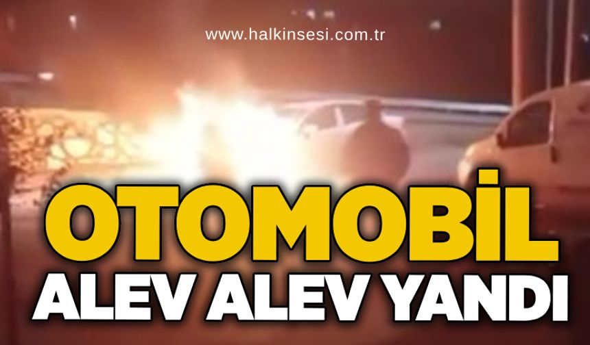 Otomobil alev alev yandı
