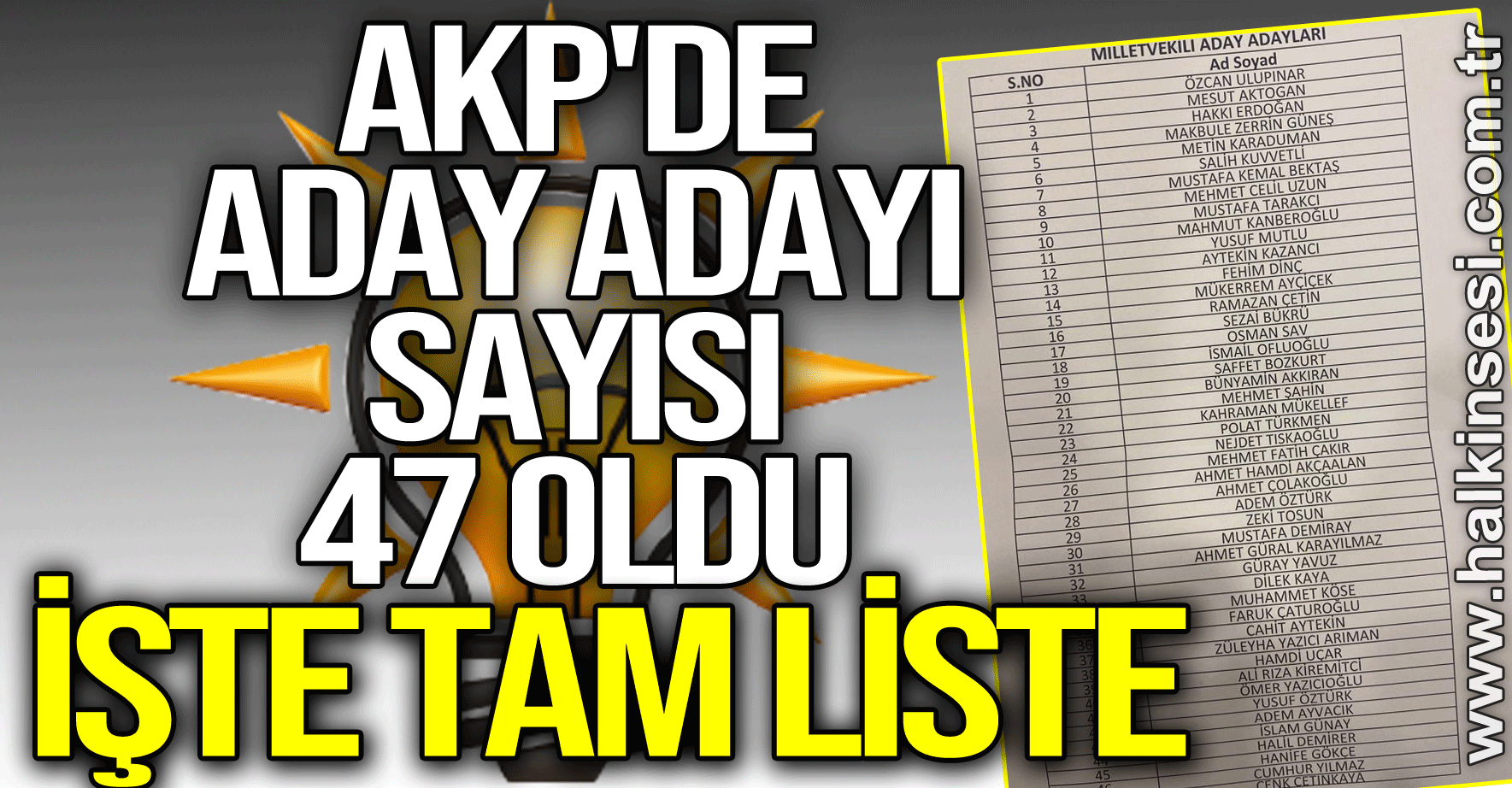AKP'DE ADAY ADAYI SAYISI 47 OLDU