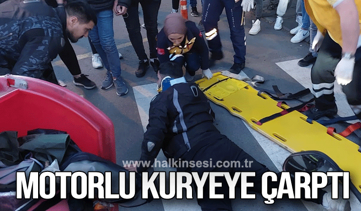 Zonguldak‘ta otomobil motorlu kuryeye çarptı