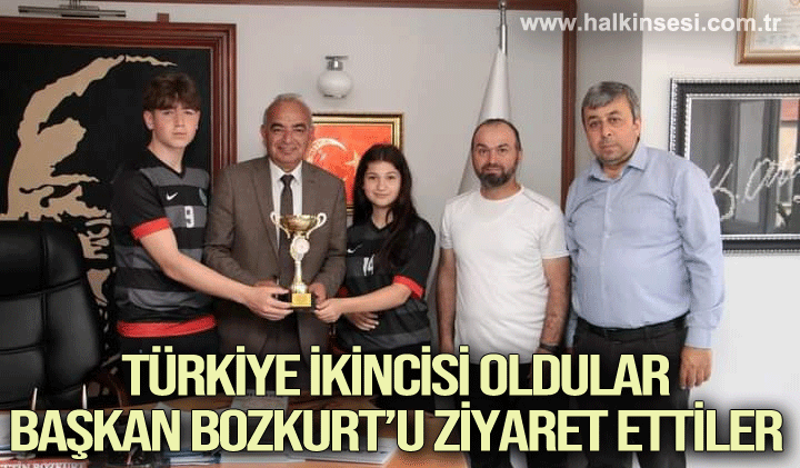 Türkiye ikincisi oldular. Başkan Bozkurt'a ziyaret.. 