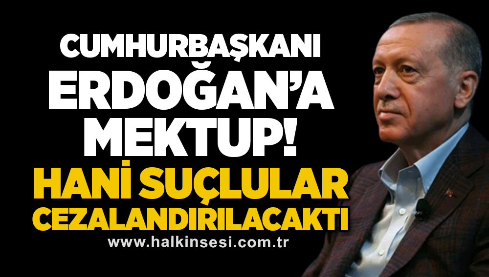 Cumhurbaşkanı Erdoğan’a mektup! HANİ SUÇLULAR CEZALANDIRILACAKTI
