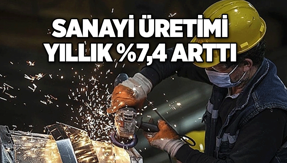 Sanayi üretimi yıllık %7,4 arttı