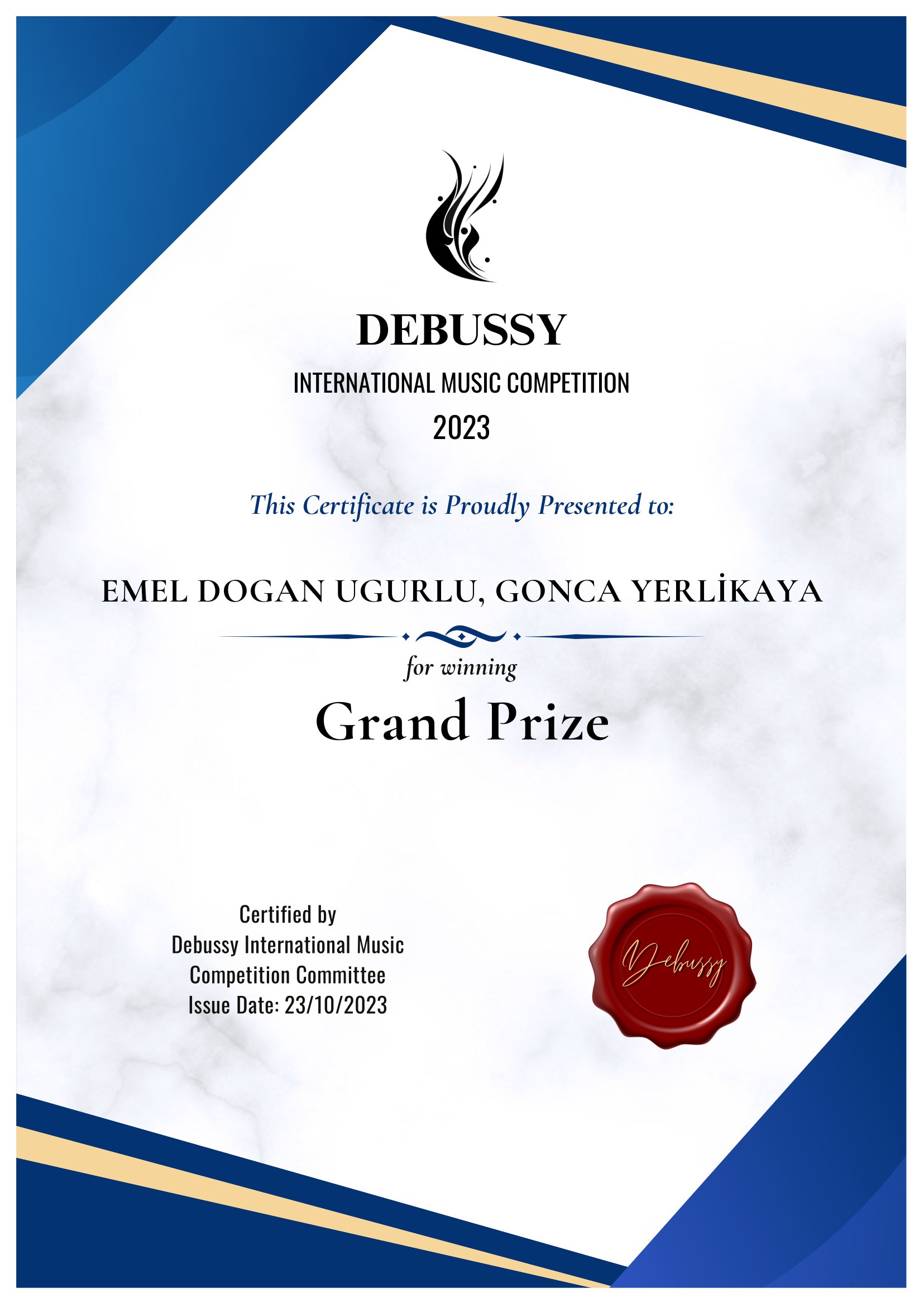 Emel DOGAN UGURLU, Gonca YERLİKAYA,Grand Prize Winner