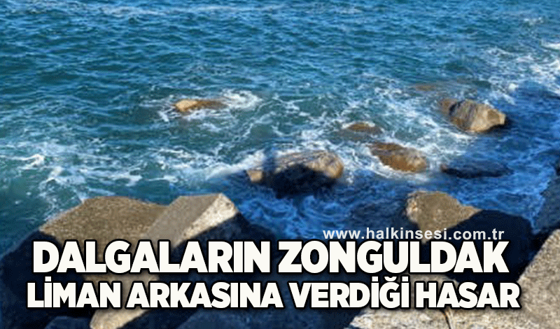 Dalgaların Zonguldak Liman arkasına verdiği hasar
