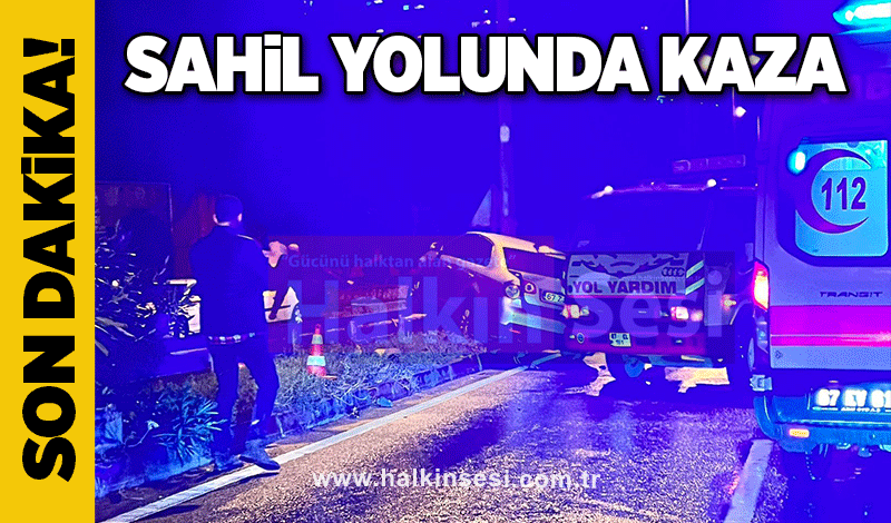 Zonguldak sahil yolunda kaza