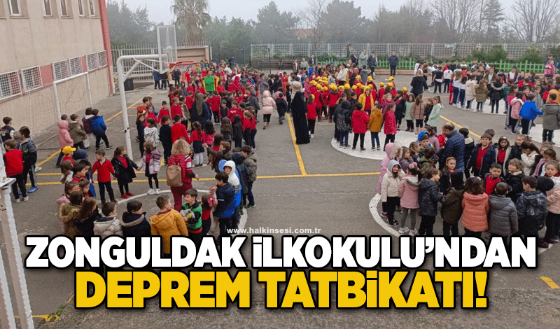 Zonguldak İlkokulu'nda deprem tatbikatı