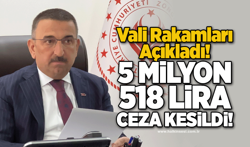 Vali rakamları açıkladı! 5 milyon 518 lira ceza kesildi