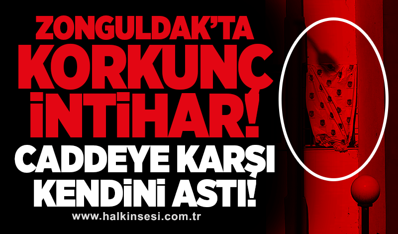 Zonguldak’ta korkunç intihar! Caddeye karşı kendini astı!