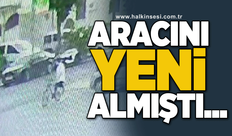 Yeni aldığı aracının üzerine ağaç devrildi