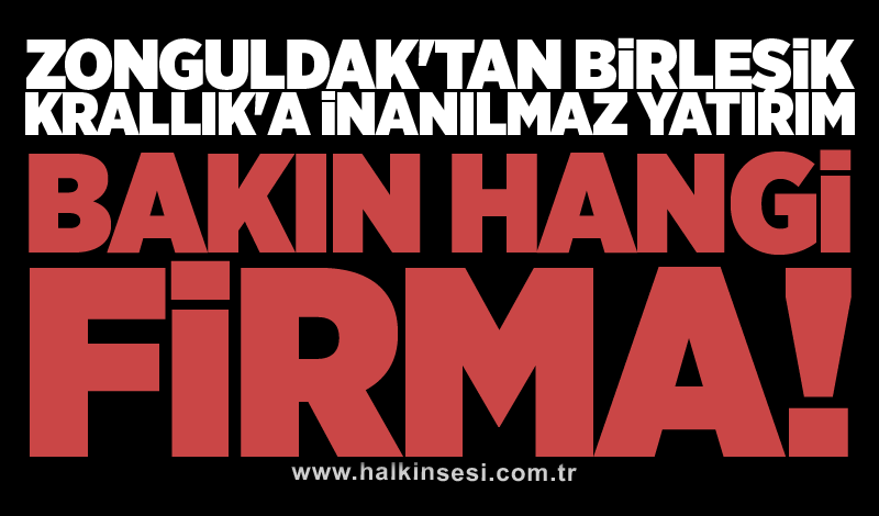 Zonguldak'tan Birleşik Krallık'a inanılmaz yatırım! Bakın hangi firma!