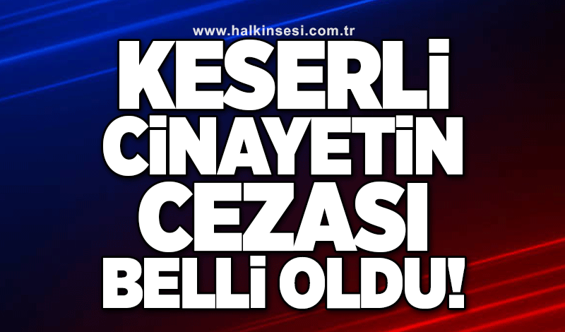 Keserli cinayetin cezası belli oldu!