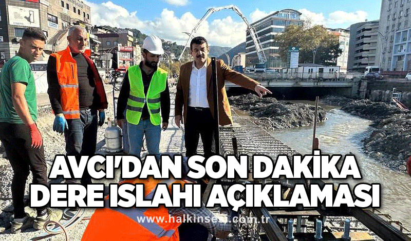 Avcı'dan son dakika dere ıslahı açıklaması