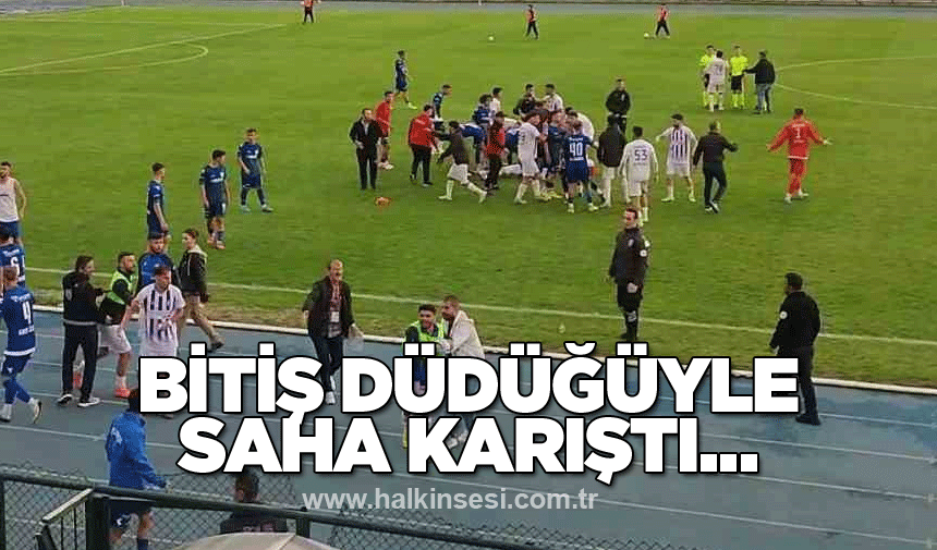 Amatör lig maçında bitiş düdüğüyle saha karıştı…