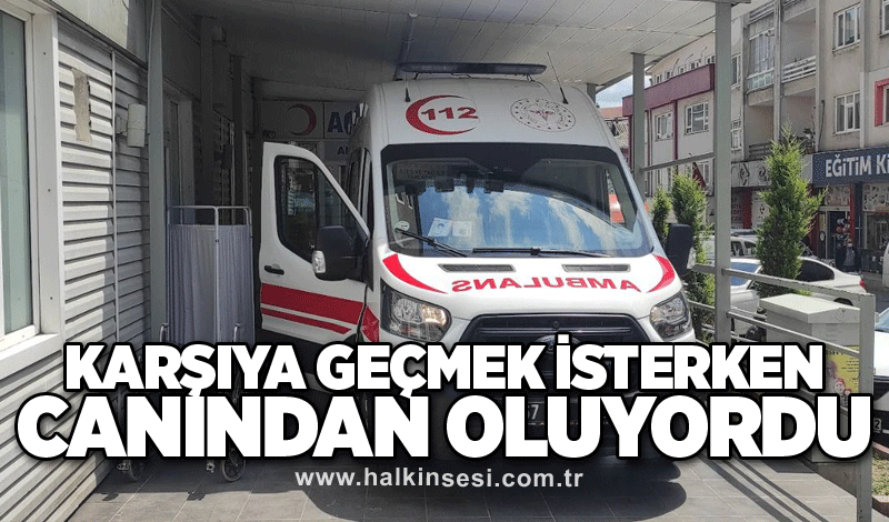 Yolun karşısına geçmek isterken canından oluyordu