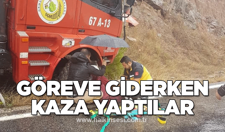 Göreve giderken kaza yaptılar