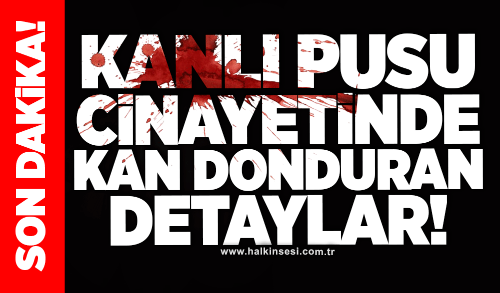 Kanlı pusu cinayetinde kan donduran detaylar!