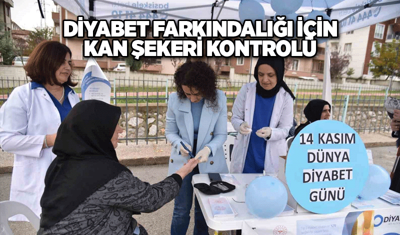 Diyabet farkındalığı için kan şekeri kontrolü