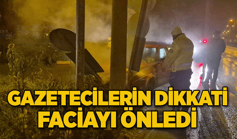 Gazetecilerin dikkati faciayı önledi: Kaza yapan araçtan çıkan dumanlar paniğe neden oldu