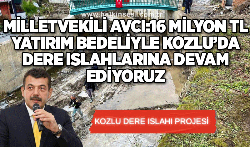 Milletvekili Avcı: 16 milyon tl yatırım bedeliyle Kozlu'da dere ıslahlarına devam ediyoruz