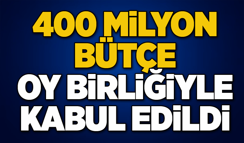 400 Milyon bütçe oy birliğiyle kabul edildi