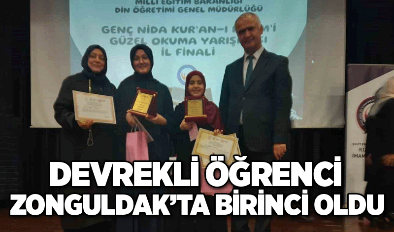 Devrekli öğrenci Zonguldak’ta birinci oldu