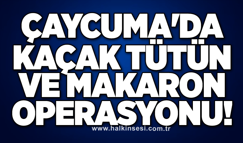 Çaycuma'da kaçak tütün ve makaron operasyonu!