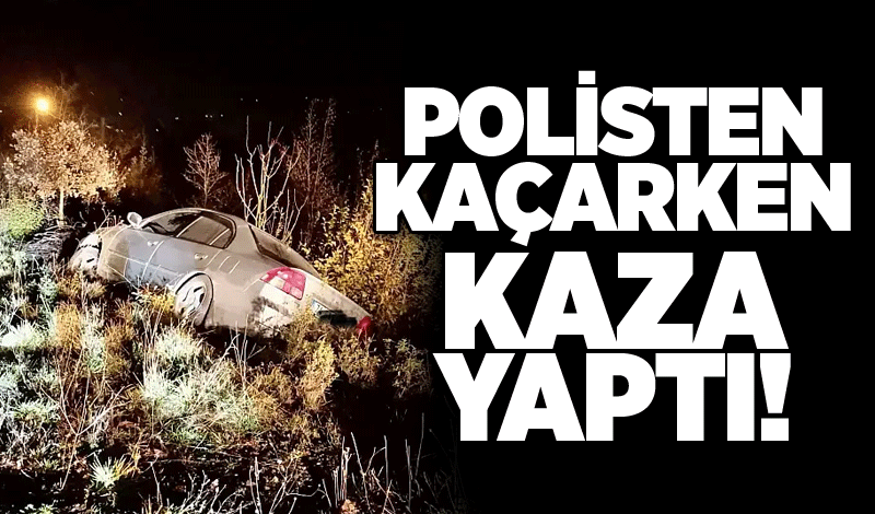 Polisten kaçarken kaza yaptı!