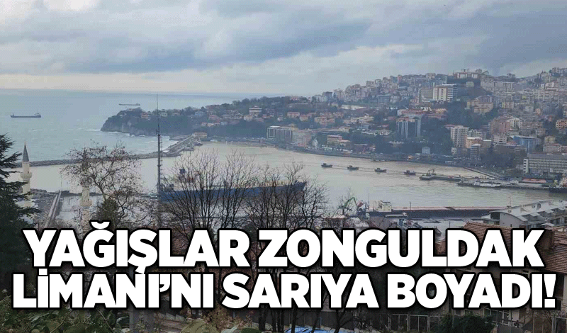 Yağışlar Zonguldak Limanı’nı sarıya boyadı!