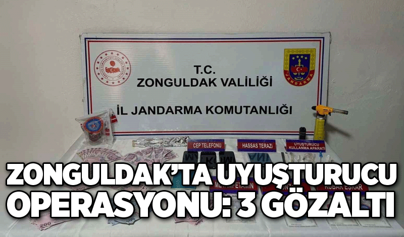 Zonguldak’ta uyuşturucu operasyonu: 3 gözaltı