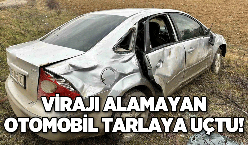 Virajı alamayan otomobil tarlaya uçtu: 3 yaralı