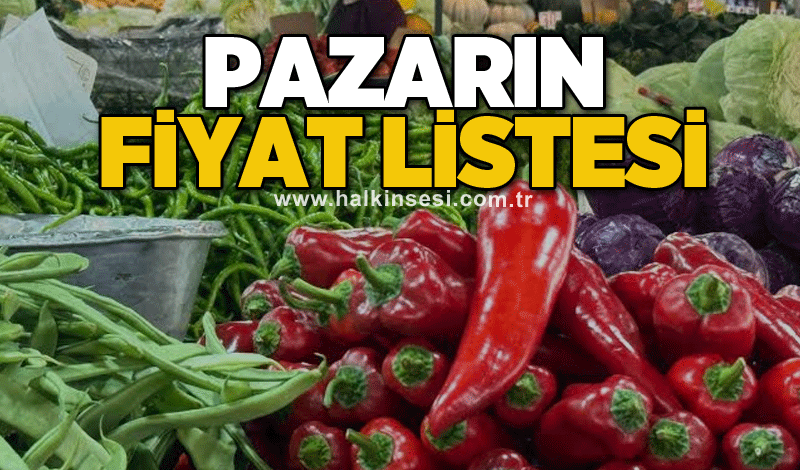 Pazarın fiyat listesi