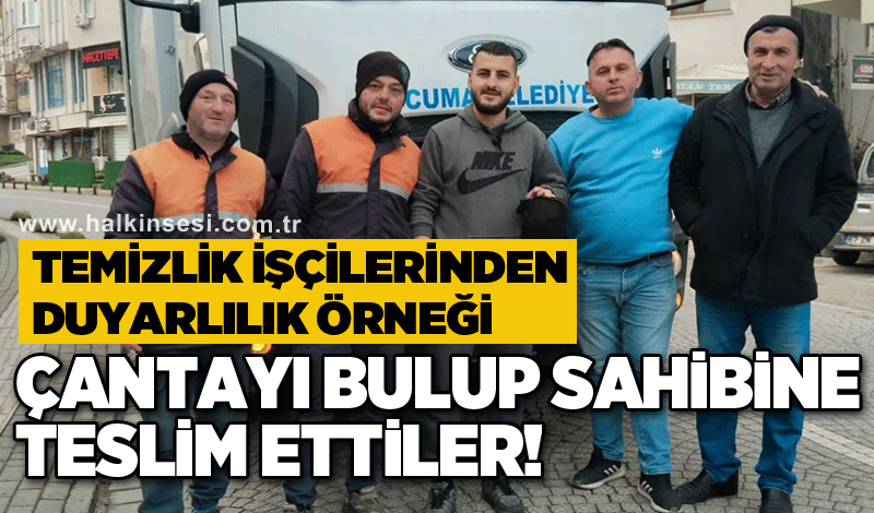 Çantayı bulup sahibine teslim ettiler!