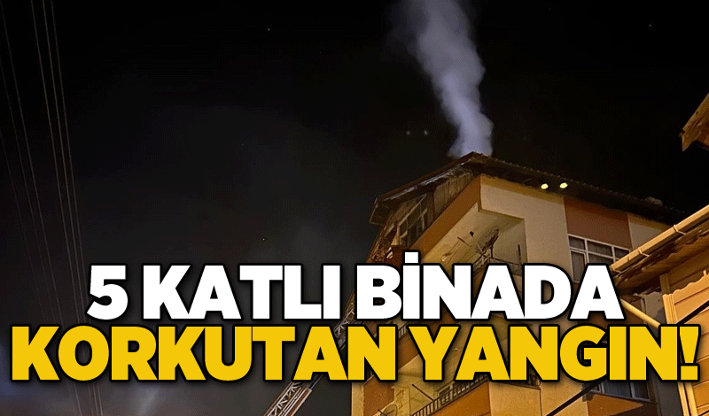 5 katlı binada korkutan yangın!