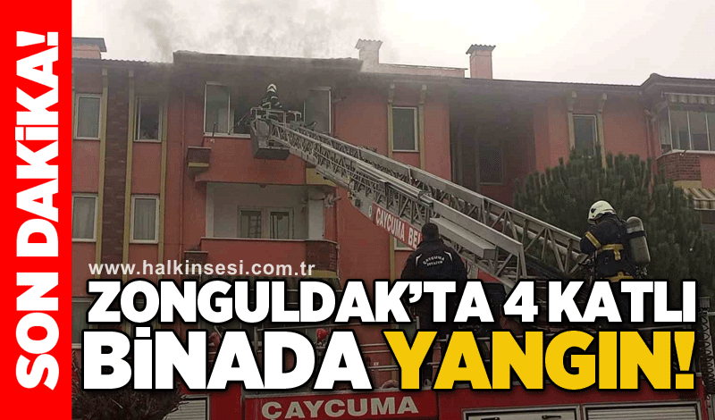 Zonguldak’ta 4 katlı binada yangın!