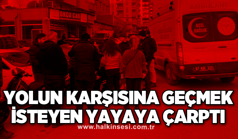 Yolun karşısına geçmek isteyen yayaya çarptı