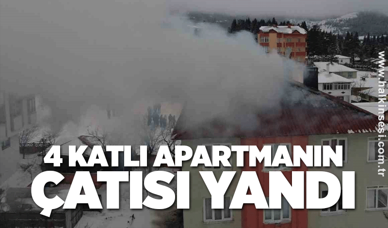 4 katlı apartmanın çatısı yandı