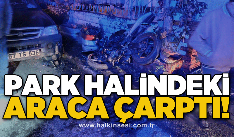 Park halindeki araca çarptı!