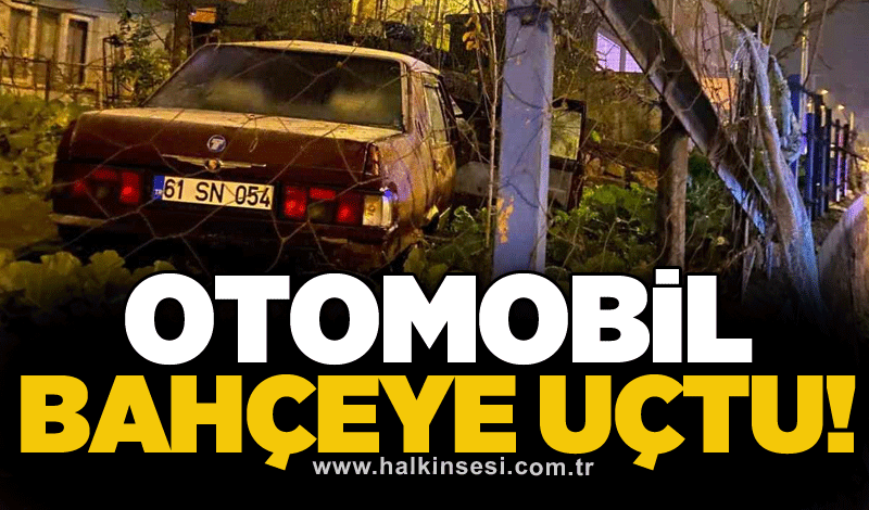 Otomobil bahçeye uçtu!