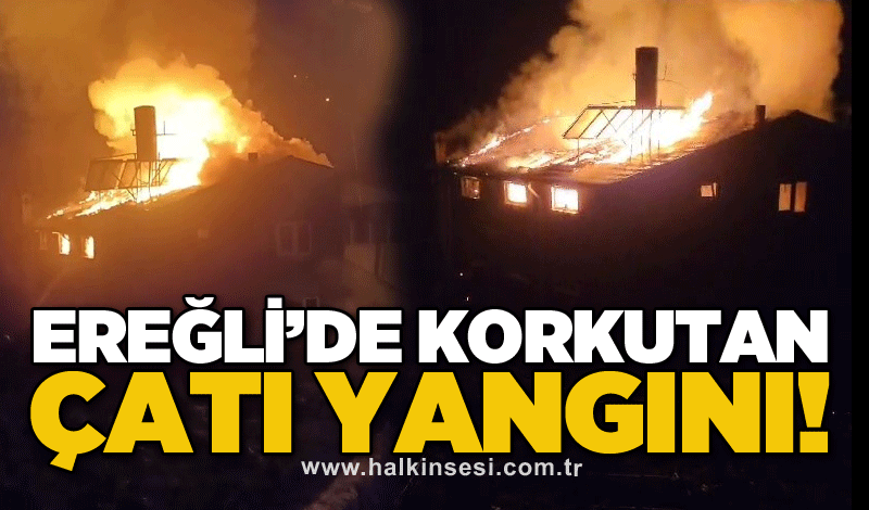 Ereğli’de korkutan çatı yangını!