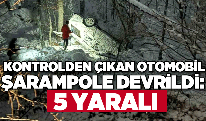 Kontrolden çıkan otomobil şarampole devrildi: 5 yaralı