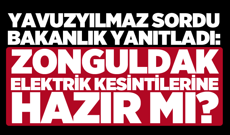 Yavuzyılmaz sordu Bakanlık yanıtladı: Zonguldak elektrik kesintilerine hazır mı?