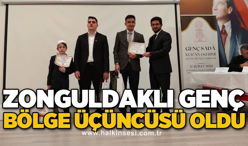 Zonguldaklı genç bölge üçüncüsü oldu