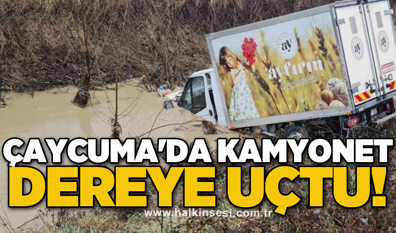 Çaycuma'da kamyonet dereye uçtu!