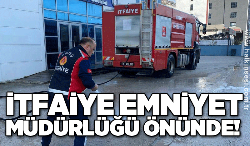 İtfaiye emniyet müdürlüğü önünde!