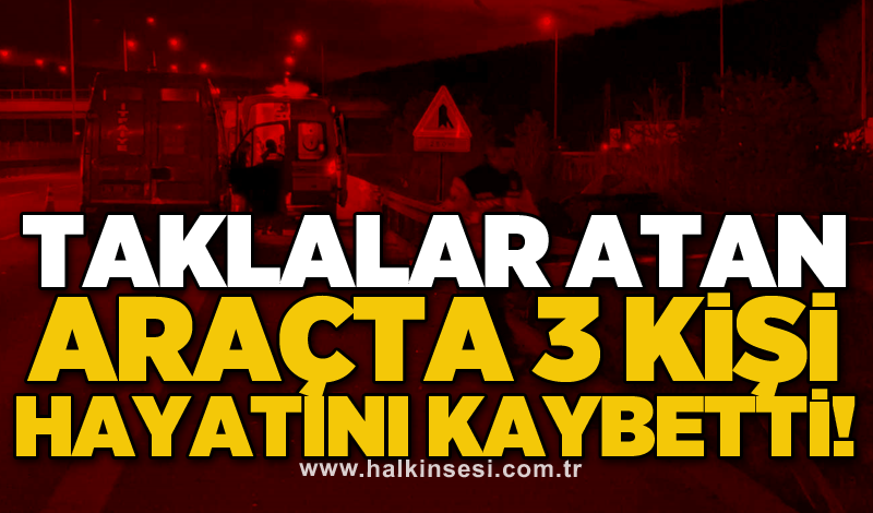 Taklalar atan araçta 3 kişi hayatını kaybetti!